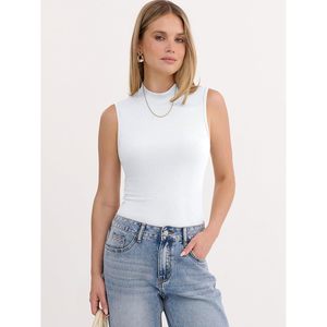 FOXA <b>Mock</b> <b>Neck</b> Tank <b>Top</b> Women Ribbed Knit Sleeveless Slim Fit Breathable Casual Basic Layer Shirt Summer 2026 - Product Image 2