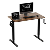 Bureau debout électrique réglable en acier avec manivelle – Design moderne, extensible, convertible, qualité hospitalière, pour usage commercial et bureautique
