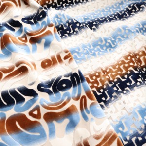 Telas de Tapicería de Terciopelo Jacquard con Rayas Degradadas Modernas de 450 GSM para Exportación Internacional, Mercado Global de Textiles para el Hogar - Product Image 5
