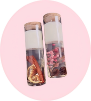 Lilin Aromaterapi Lilin Gelly Alami Bunga Kering Rempah-rempah Lilin Wangi Buatan Tangan Tutup Gabus Dekorasi Rumah