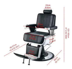 Professional Hairdressing Chair Wholesale Hair Salon Hydraulic <b>Pump</b> Modern Classic Reclining Luxury Black Barber Chairs for Men - Product Image 6
