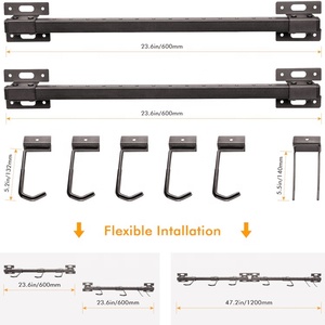 Portaoggetti per bici pieghevoli con espositori per casco supporto da parete supporto per bici appendiabiti portabiciclette per casa e Garage - Product Image 6
