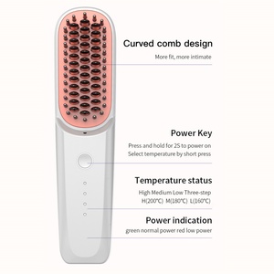 New Design Portable Wireless Electric USB Rechargeable <b>Mini</b> Ionic Hair <b>Straightener</b> Comb Brush - Product Image 2