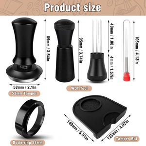 Custom Logo Espresso Tools <strong>Coffee</strong> <strong>Tamper</strong> with Scale Line Aluminum Alloy Needle <strong>Tamper</strong> Mat Dosierring <strong>Coffee</strong> Apparatus <strong>Set</strong> - Product Image 1