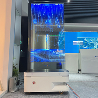 Pantalla transparente móvil OLED autoluminosa de 55 pulgadas con interfaz USB Control de ajuste automático de trayectoria Robot publicitario