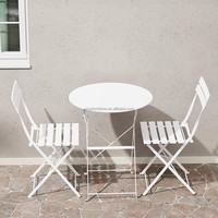 Meubles d'extérieur durables et modernes, ensemble de table et de chaises rondes colorées pour les cours, les cafés et les jardins, pour les hôtels