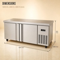 Table de préparation réfrigérée professionnelle en acier inoxydable pour salades et pizzas, avec refroidissement par air, pour cuisine commerciale