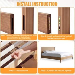 Accesorios de hardware de muebles de Metal de alta resistencia Soporte de riel de conector de marco de cama de hierro para uso en dormitorio - Product Image 4