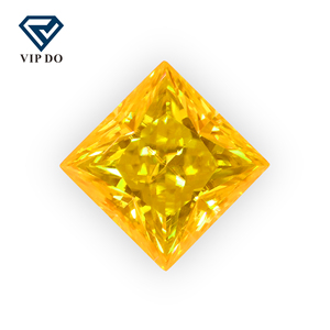 4,5*4,5-8*8mm corte cuadrado chapado en oro amarillo suelto moissanita diamante color amarillo vivo moissanita piedras preciosas para joyería - Product Image 3