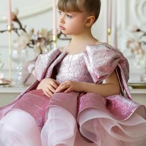 Robe de princesse de luxe pour enfants, <span class=keywords><strong>grande</strong></span> robe de soirée à volants en satin, sans manches, multi-couches, <span class=keywords><strong>tutu</strong></span> moelleux, robe de fête d'anniversaire pour fille, robes à fleurs - Product Image 2