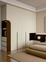 Balom haut de gamme moderne garde-robe Durable mélamine bois MDF porte élégant coffre-fort maison vêtements stockage coins arrondis pliant chambre
