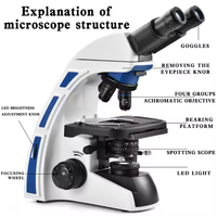 G216 Laboratory Research Grade Microscope, Professional Laboratory Biological Research Microscope for Scientific Research