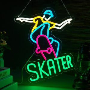 Skater Letreros Neon LED indoor hanging ambient light shop <b>sign</b> wall decoration light entrance indicator light luminous <b>sign</b> - Product Image 1
