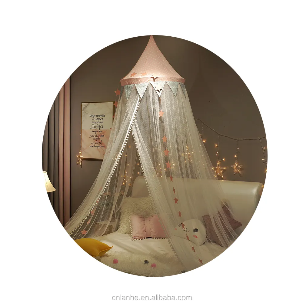 Mosquiteiro de bebê de algodão de tamanho grande, antimosquito, princesa, cobertura, decoração de quarto, meninas
