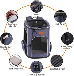 犬のバックパックキャリア、折りたたみ式猫のバックパックキャリア、ベンチレーテッドデザインペットトラベルキャリアバックパック猫の旅行用キャリングバッグ - Product Image 5