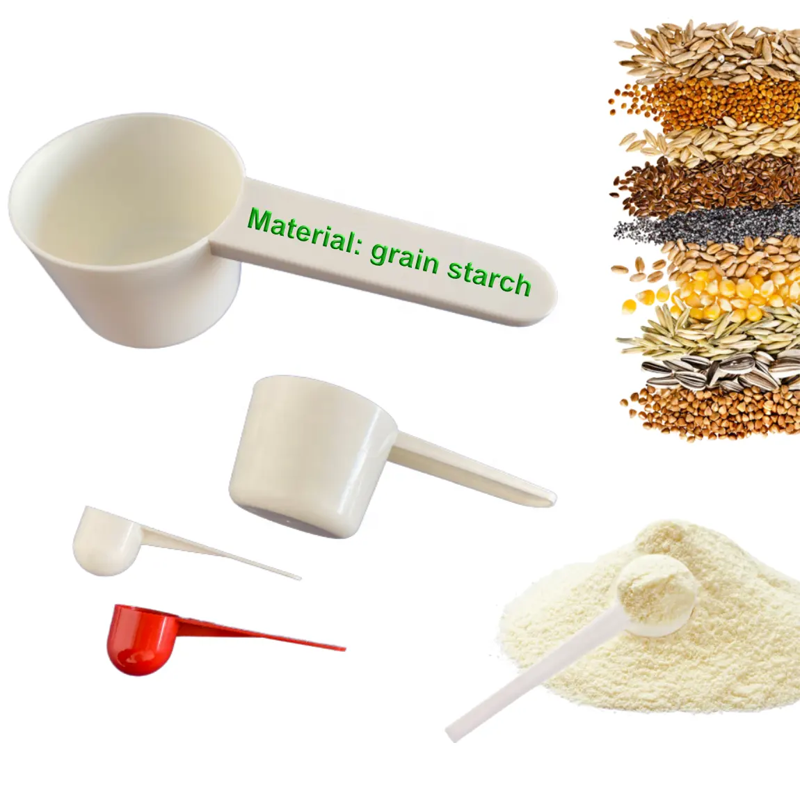Paletta di misurazione su misura del latte in polvere proteico biodegradabile 100% PLA