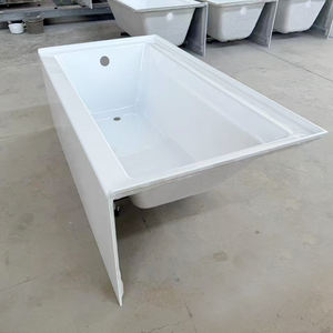 Delantal de remojo de acrílico blanco moderno con masaje de <span class=keywords><strong>hidromasaje</strong></span> y <span class=keywords><strong>pies</strong></span> ajustables de soporte de acero <span class=keywords><strong>para</strong></span> uso en el baño - Product Image 2