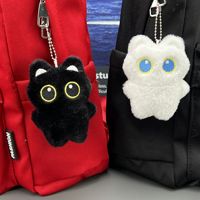 Pendentif en peluche chat noir unisexe le plus vendu avec rembourrage en coton PP, porte-clés chaton mignon qui couine pour les 14 ans et plus