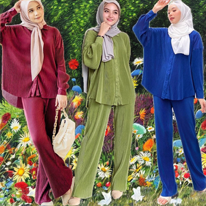 M908 #   Ensemble Abaya d'hiver pour femmes, directement de l'usine, provenant de Malaisie et d'Indonésie, pantalon plissé ample, mode provenant de la meilleure source - Product Image 2