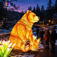 Grande exposition événementielle personnalisée d'éclairages en fer pour Halloween, destinée aux zoos, jardins botaniques, et aux services de Thanksgiving et de Pâques