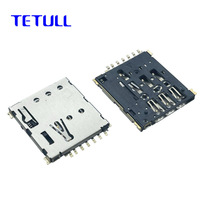 Connecteur de carte SIM NANO IoT 5G TETULL 6+1P de type auto-éjectable avec broche de détection normalement fermée