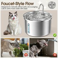Tempat Minum Otomatis Anjing Kucing OEM 3L Stainless Steel Ramah Lingkungan, Desain Minimalis, Untuk Penggunaan Dalam Ruangan, Sistem Plug-in