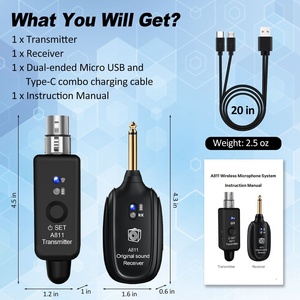 Microphone filaire XLR à condensateur dynamique 48V A811 avec transmission sans fil 2.4G pour instruments de <span class=keywords><strong>musique</strong></span> - Product Image 2