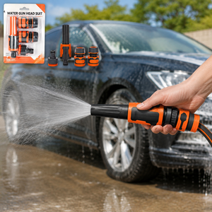 New <b>Rubber</b>-coated Plastic High-pressure Household Car Wash Water Gun Multi-<b>spray</b> Car-washing Watering Nozzle Garden Tool Model - Product Image 5