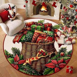 Tapis rond de Noël doux confortable pour colombe velours transfrontalier pour Amazon Temu pour <span class=keywords><strong>Shein</strong></span> Festival Celebration lavable - Product Image 6