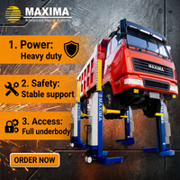 Pont élévateur pour camions Maxima FC55W certifié CE, à quatre poteaux, robuste, pour la réparation et l'entretien de véhicules utilitaires, capacité de 5,5 tonnes par colonne