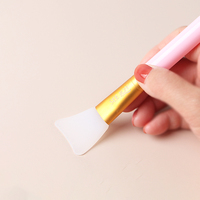 SeeJoy Outil de Maquillage Cosmétique DIY Applicateur de Masque Facial Brosse avec Ferrule en Aluminium Poignée en Plastique Silicone Souple