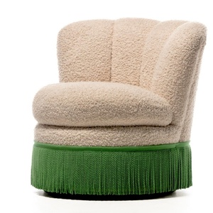Silla de Diseño Moderno con Flecos y Borlas, Estilo <span class=keywords><strong>Regency</strong></span>, Giratoria, para Sala de Estar, Bar o <span class=keywords><strong>Club</strong></span>, Marca HDC Handcraft - Product Image 4