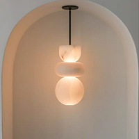 Lampe suspendue en albâtre naturel au design minimaliste en cuivre, art moderne, pour villa, salon, hôtels, restaurants