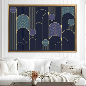 Elegant Modern Purple Glass <b>Wall</b> <b>Art</b>: Abstract Geometric Printed Canvas,GOLD <b>FRAMED</b> CANVAS - Product Image 3