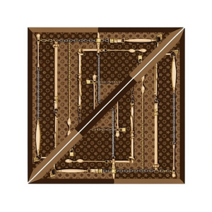 Sciarpa triangolare stampata FulareS 60x135 cm per uomo Accessorio moda per tutte le stagioni Sciarpa in poliestere con motivo geometrico - Product Image 1