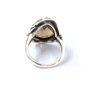 แหวนควอตซ์สโมคกี้ เงินแท้ 925 แหวนพลอยควอตซ์สโมคกี้ งานแฮนด์เมด คอลเลคชั่นแหวนสวย เครื่องประดับเงิน ราคาขายส่ง - Product Image 4