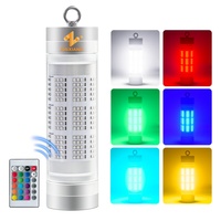 Lampe de pêche sous-marine LED verte 200W RVB rechargeable 12V à changement de couleur pour pêche au calamar en eau profonde