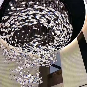 Villa Engineering Designer Bird Chandelier Pendant Lamp <b>Large</b> Circle Crystal Chandelier Ceiling Luxury - Product Image 6