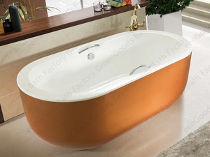 Bañera independiente de 2000mm de fibra de vidrio para habitación, bañera Extra grande blanca y dorada para <span class=keywords><strong>hotel</strong></span>, CE London - Product Image 3