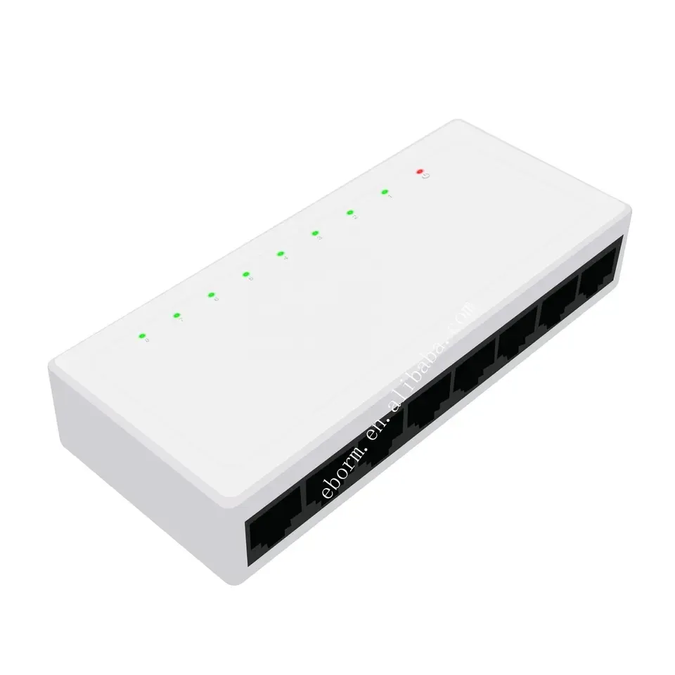 Ethernet-Netzwerk-Switch 10/100M Ethernet 8-Port-PoE-Switch Nicht verwalteter Kunststoff Design-Schnell schalter