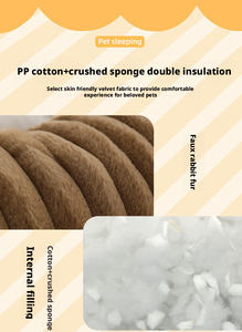 New Dog &amp; Cat <strong>Round</strong> Pet <strong>Bed</strong> with Removable Cover Sponge Filling Solid Design-Winter Warm Doghouse Cathouse Supplies - Product Image 3