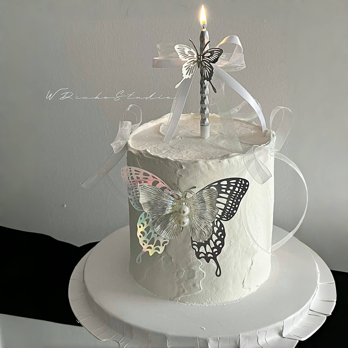 55 decorazioni commestibili per torta, fiori e farfalle