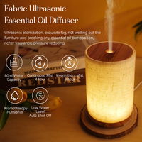 Humidificateur artistique USB d'huiles essentielles 80ml Diffuseur d'arômes à lumière chaude Diffuseur de parfum de bureau en tissu