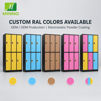 Casier de rangement en acier robuste à six portes, compartiments indépendants, couleurs RAL personnalisées, armoire métallique pour salle de sport, bureau, école