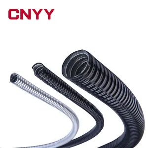 CNYY-Tubos de conducto corrugado negro, cable eléctrico de metal recubierto de PA6, tubo de acero de conducto flexible, personalizado, venta al por mayor