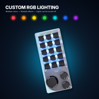 SIKAI 15-Tombol 3 Kenop Putar Pengontrol Makro Nirkabel dengan Kustomisasi 3-Lapisan Keypad Mekanik RGB untuk Alur Kerja Pencipta
