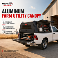 Toldo de Aluminio Personalizado para Camioneta Toyota HILUX REVO Cabina Simple, Impermeable, con Almacenamiento de Herramientas, Toldo Rígido