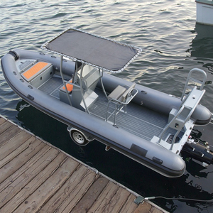 Heavy Duty 22 ft Open RIB 660 Double Aluminum Rigid Hull <b>PVC</b>/Hypalon Inflatable Boats With T-<b>top</b> for Sale - Product Image 2
