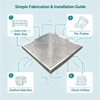 Plaque diffuseur perforée à trous fraisés pour usage en atelier, en aluminium durable, acier inoxydable, antirouille, anticorrosion, pour toiture et sol