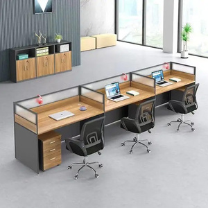 Personnel de bureau au design moderne Poste de travail Mobilier de bureau Vente en gros 1/2/4/6 Ensembles de table pour personnel de bureau avec écran - Product Image 5